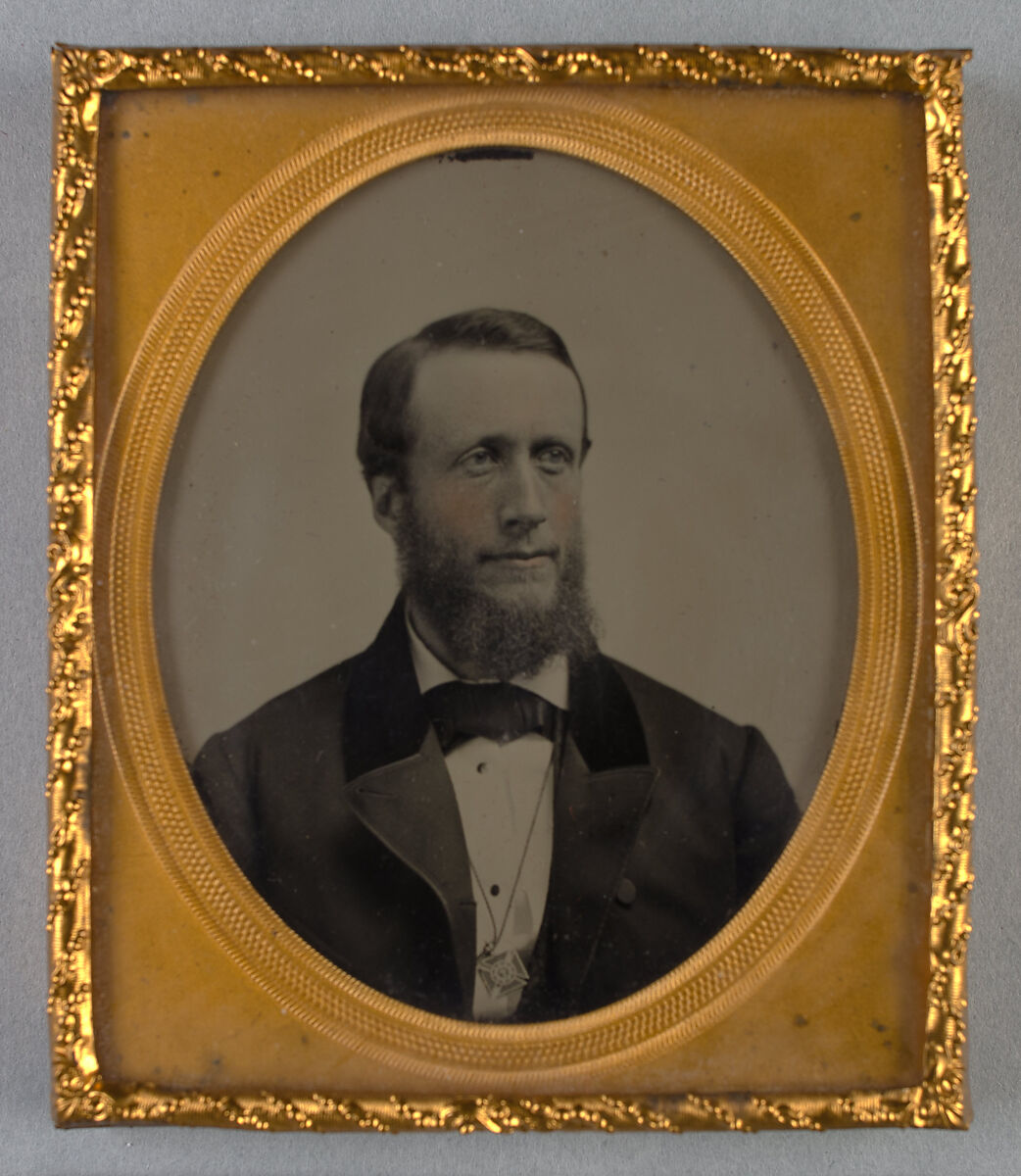 John Stoneacre Ellis, Ambrotype, velvet, leather, American 