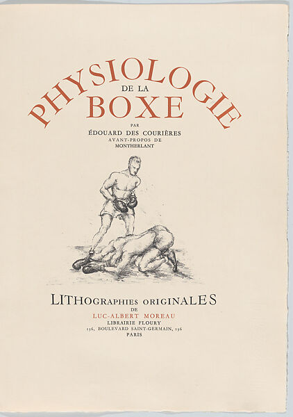 Physiologie de la Boxe, Edouard des Courières (French, 20th century), Lithograph
