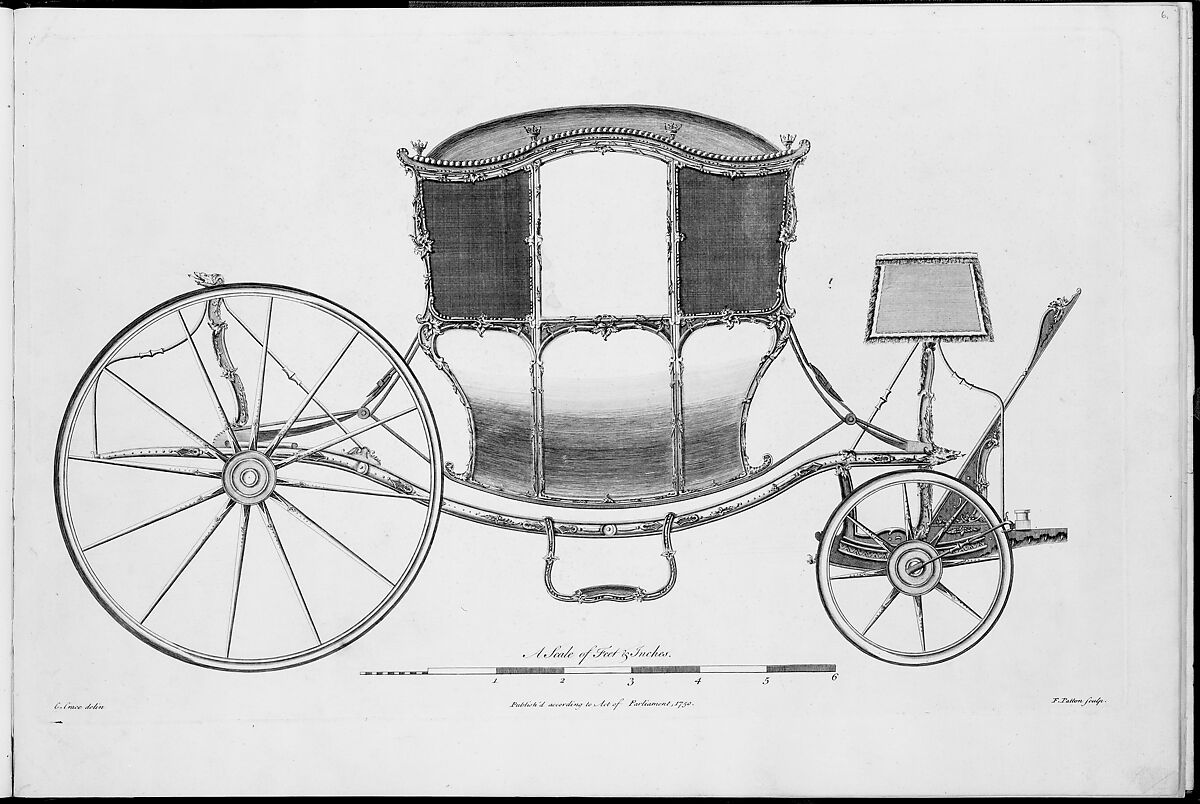 Carriages, Charles Crace (British, 1727–1784), Illustrations: etching and engraving