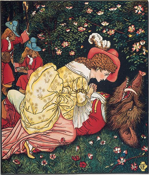 Beauty and the Beast, Walter Crane (British, Liverpool 1845–1915 Horsham), Illustrations: color wood engraving 