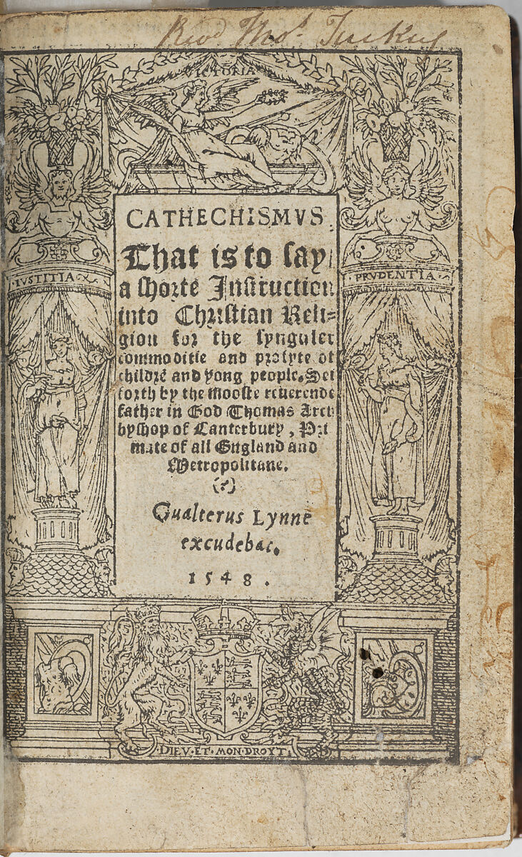 Cathechismus. That is to say a shorte instruction into Christian Religion, Thomas Cranmer (British, 1489–1556), Illustrations: woodcut
