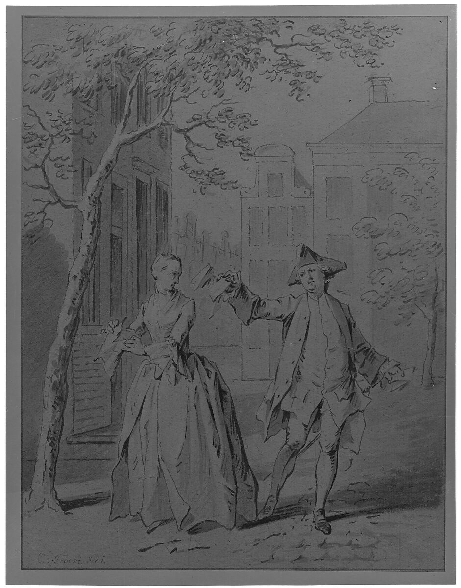 Scene From A Comedy, Jacob Buys (Dutch, baptized Amsterdam 1724–1801 Amsterdam), Pen, brush and gray ink and wash, heightened with white over graphite