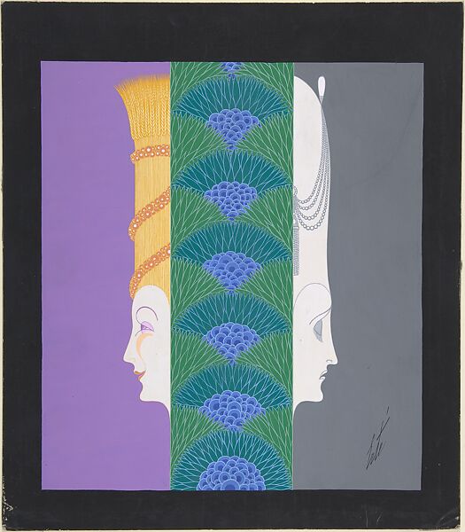 "Le Printemps Entre L'Hiver et L'Éte": Cover Design for "Harper's Bazar", Erté (Romain de Tirtoff) (French (born Russia), St. Petersburg 1892–1990 Paris), Gouache on cardboard. 