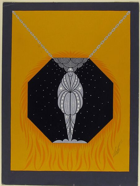 "Premier Jour d'Hiver": Cover Design for "Harper's Bazar", Erté (Romain de Tirtoff) (French (born Russia), St. Petersburg 1892–1990 Paris), Gouache and metallic paint