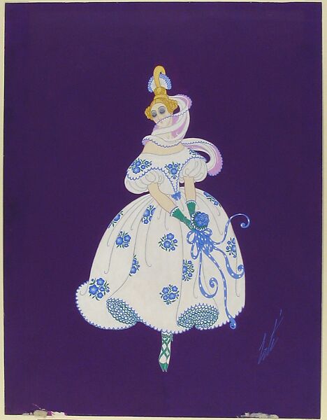 Cover Design for "Harper's Bazar", Erté (Romain de Tirtoff) (French (born Russia), St. Petersburg 1892–1990 Paris), Gouache and metallic paint