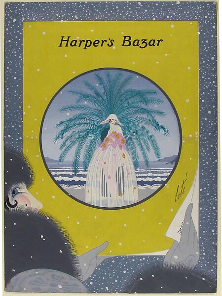 "Harper's Bazar": Cover Design, Erté (Romain de Tirtoff) (French (born Russia), St. Petersburg 1892–1990 Paris), Gouache and metallic paint
