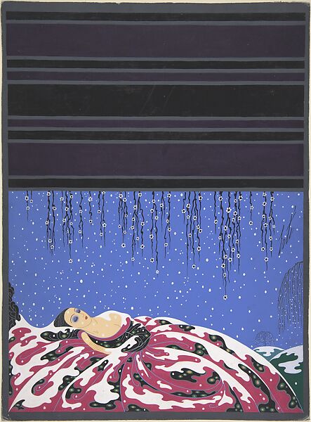 "Neige de Printemps": Cover Design for "Harper's Bazar", Erté (Romain de Tirtoff) (French (born Russia), St. Petersburg 1892–1990 Paris), Gouache on cardboard 