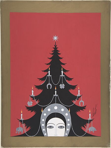 Cover Design for "Harper's Bazar", Erté (Romain de Tirtoff) (French (born Russia), St. Petersburg 1892–1990 Paris), Gouache on cardboard. 