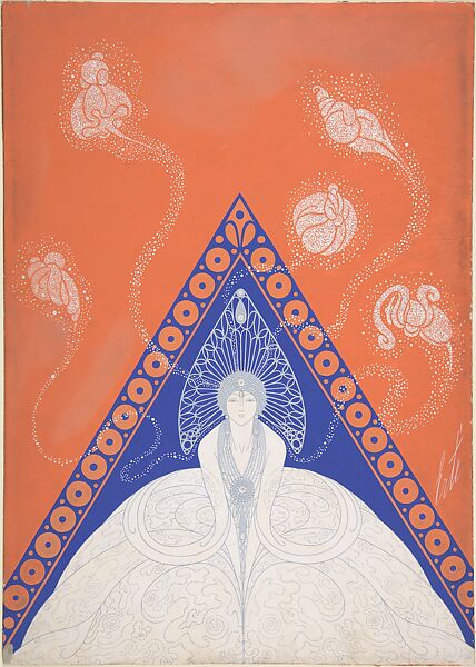 "Modes d'Hiver": Cover Design for "Harper's Bazar", Erté (Romain de Tirtoff) (French (born Russia), St. Petersburg 1892–1990 Paris), Gouache on cardboard 