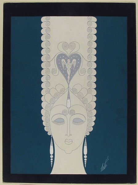 "L'Hiver": Cover Design for "Harper's Bazar", Erté (Romain de Tirtoff) (French (born Russia), St. Petersburg 1892–1990 Paris), Gouache and metallic paint