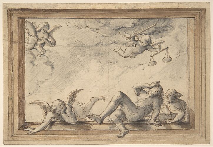 Design for a ceiling with an allegory of Justice