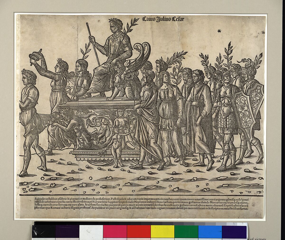 Caesar riding on his chariot, from "The Triumph of Caesar", Jacob of Strasbourg (Italian School, born Alsace, active Venice, 1494–1530), Woodcut