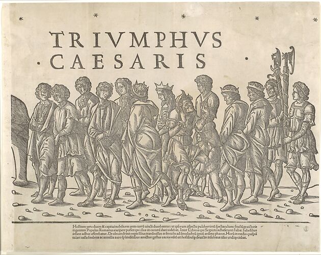 Various figures in procession, from 'The Triumph of Caesar'