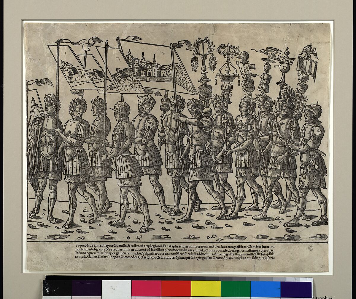 Figures carrying standards and trophies, from "The Triumph of Caesar", Jacob of Strasbourg (Italian School, born Alsace, active Venice, 1494–1530), Woodcut