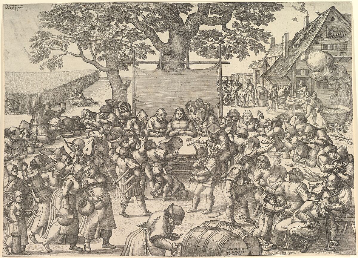 Peasant Wedding, Peeter van der Borcht (Netherlandish, Mechelen ca. 1535–1608 Antwerp), Etching 