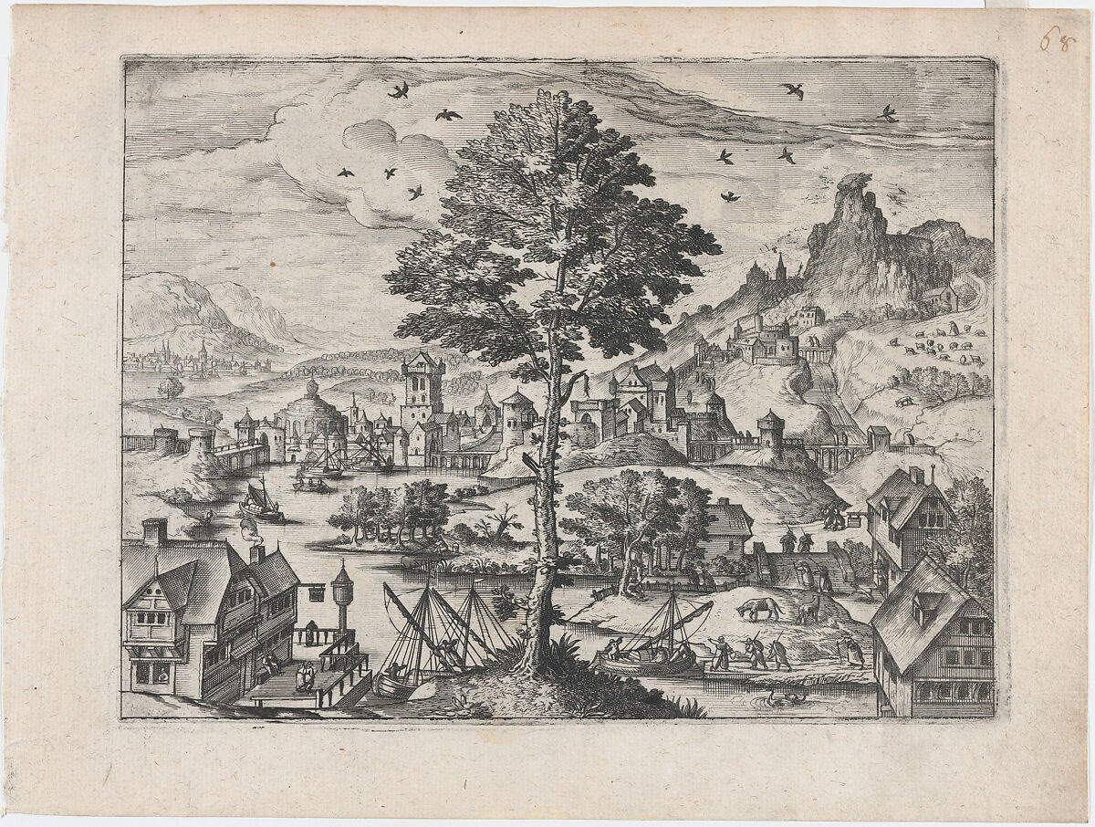 Mountain Landscape, Lucas Gassel (Flemish, Helmond ca. 1495/1500–ca. 1570 Brussels), Etching and engraving 