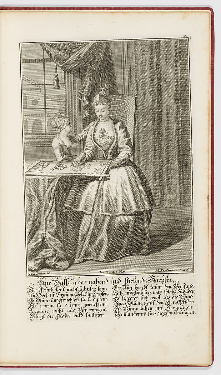 Jungfrauen Arbeit, Kunst, und Fleiss, Designed by Paul Decker the Younger (German, Nuremberg 1685–1742 Nuremberg), plates: engraving