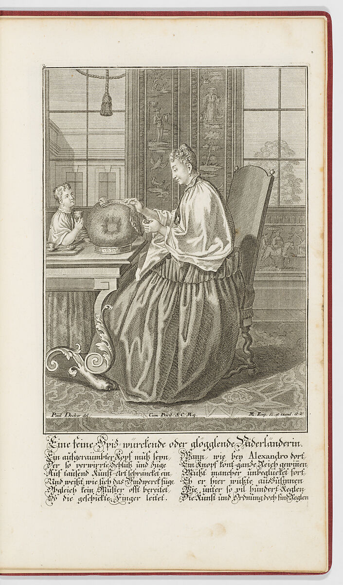 Jungfrauen Arbeit, Kunst, und Fleiss, Designed by Paul Decker the Younger (German, Nuremberg 1685–1742 Nuremberg), plates: engraving