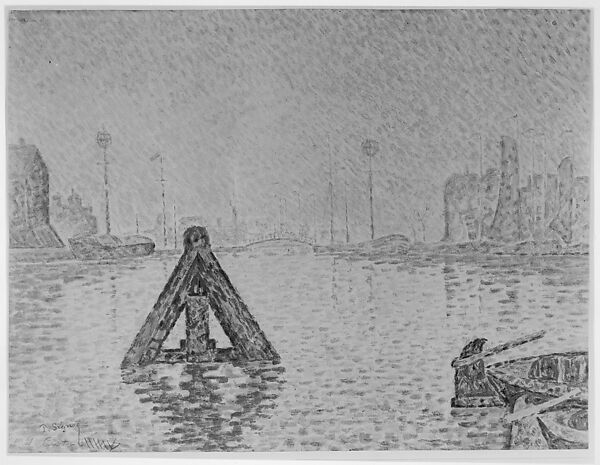 Flushing Harbor, Paul Signac (French, Paris 1863–1935 Paris), Color lithograph; first state of three