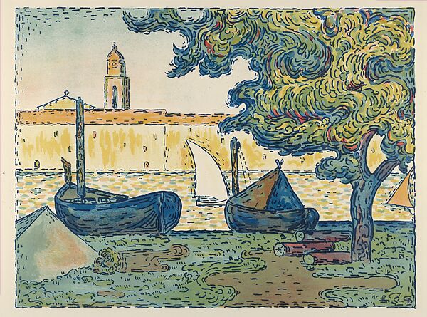 Saint-Tropez (The Port of St. Tropez), from "L'Estampe Originale", Paul Signac (French, Paris 1863–1935 Paris), Lithograph in six colors 