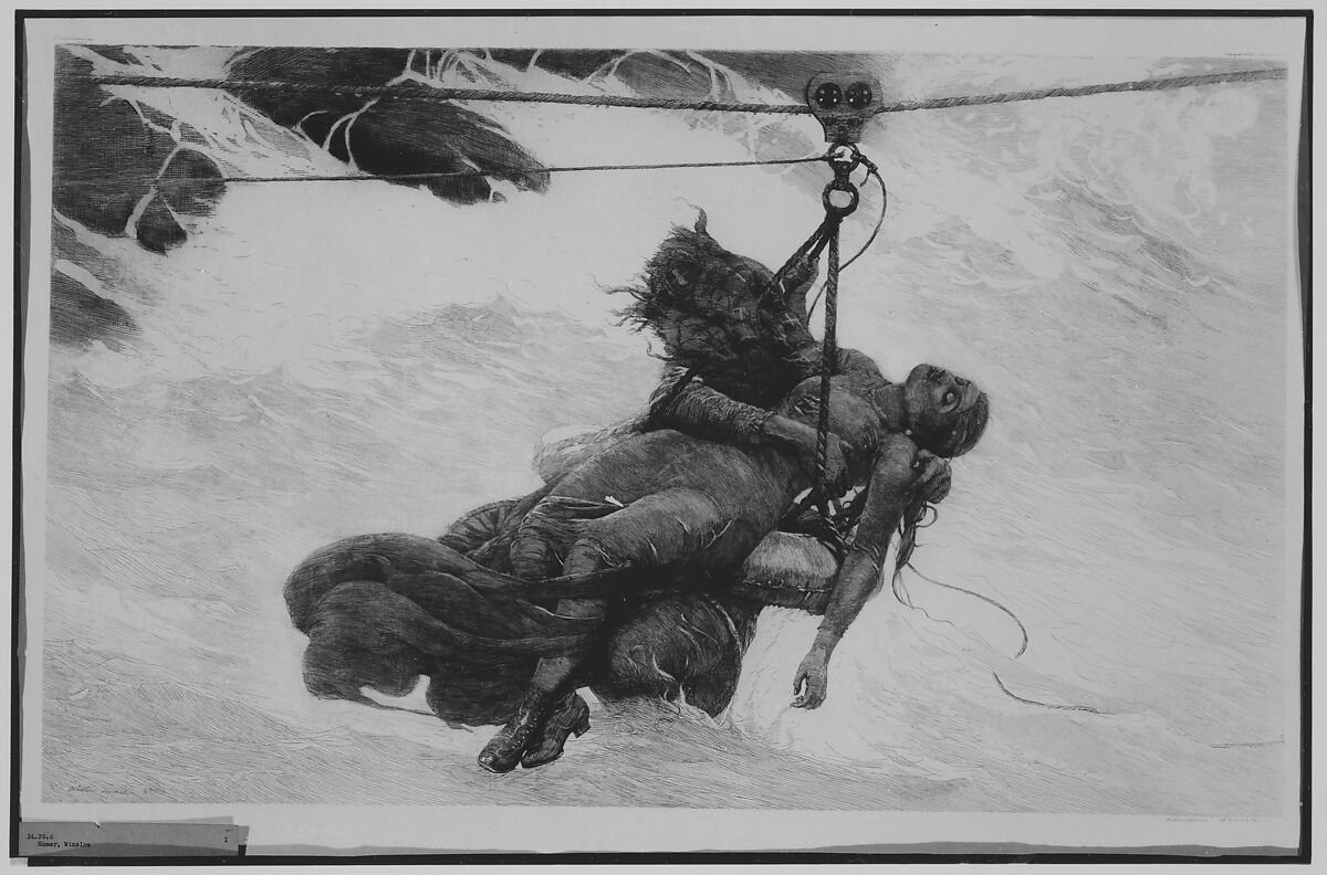 Saved, Winslow Homer (American, Boston, Massachusetts 1836–1910 Prouts Neck, Maine), Etching 
