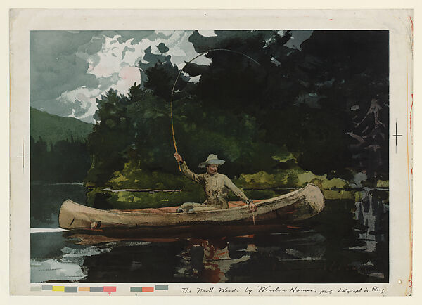 The North Woods, After Winslow Homer (American, Boston, Massachusetts 1836–1910 Prouts Neck, Maine), Color lithograph; watercolor facsimile, proof 