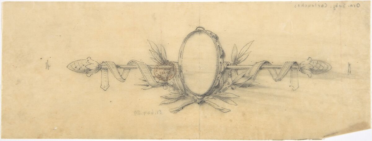 Design for Cartouche, Anonymous, French, 18th century, Graphite 