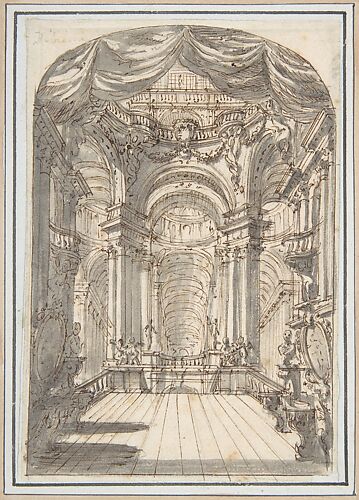Perspectival Sketch for a Palace Interior