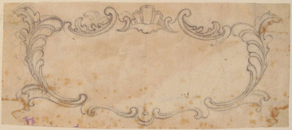 Design for a Cartouche, Giovanni Battista Foggini (Italian, Florence 1652–1725 Florence), Black chalk