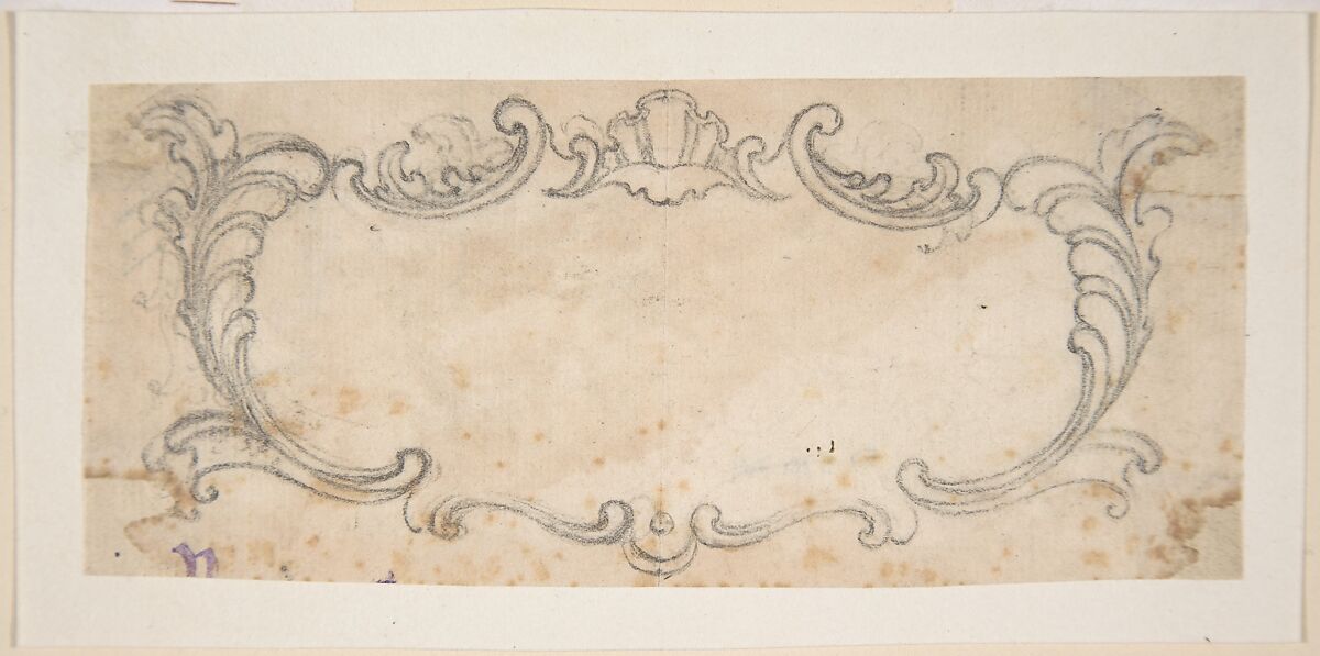 Design for a Cartouche, Giovanni Battista Foggini (Italian, Florence 1652–1725 Florence), Black chalk 