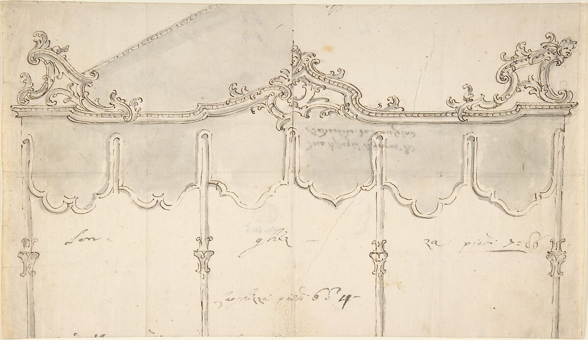 Cartouche due disegno differenti da Baldachino da Processioni, Giovanni Larciani ("Master of the Kress Landscapes") (Italian, 1484–1527) 