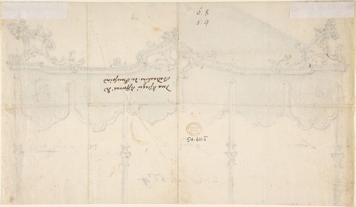 Cartouche due disegno differenti da Baldachino da Processioni, Anonymous, Italian, 19th century