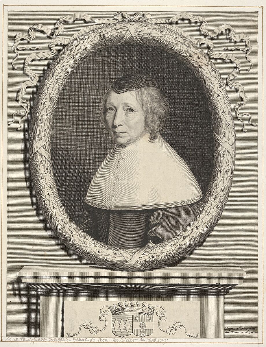 Madame Bouthillier (Marie de Bragelogne), Robert Nanteuil (French, Reims 1623–1678 Paris), Engraving; third state of four (Petitjean & Wickert) 