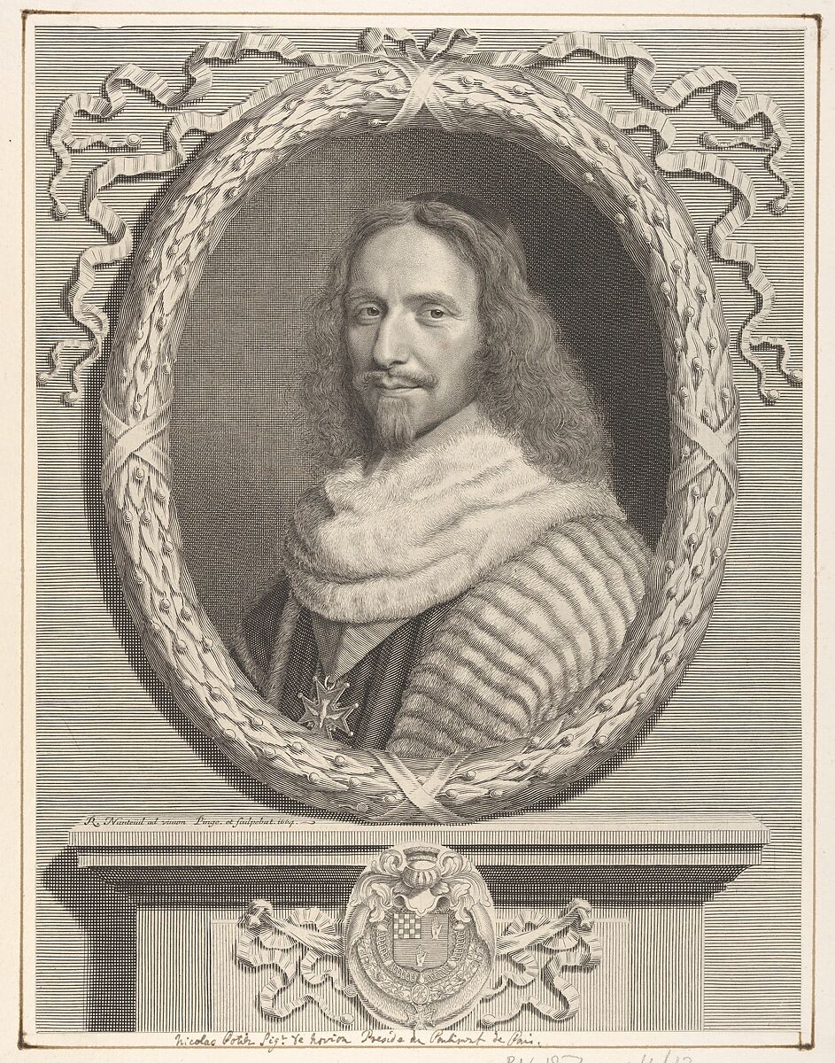 Nicolas Potier de Novion, Robert Nanteuil (French, Reims 1623–1678 Paris), Engraving; second state of two (Petitjean & Wickert) 