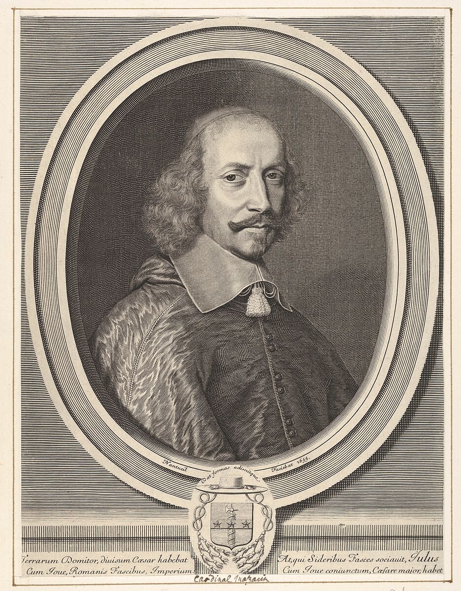 Cardinal Jules Mazarin, Robert Nanteuil (French, Reims 1623–1678 Paris), Engraving; third state of three (Petitjean & Wickert) 