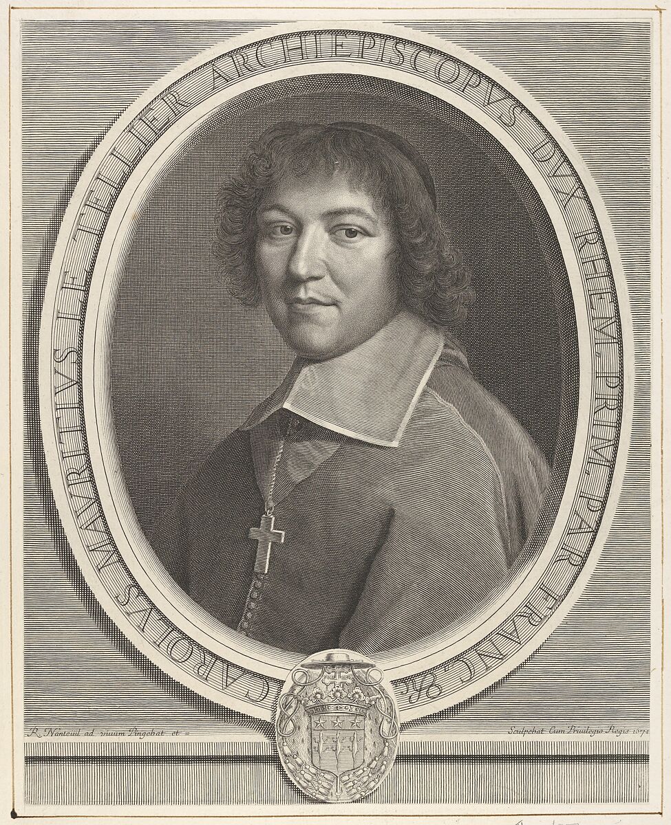Charles-Maurice le Tellier, Robert Nanteuil (French, Reims 1623–1678 Paris), Engraving; fourth state of four (Petitjean & Wickert) 