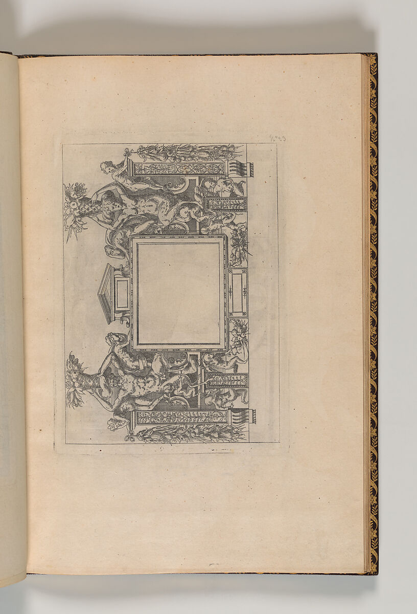 Designs for frames after the Galerie de François 1er at Fontainebleau, Jacques Androuet Du Cerceau (French, Paris 1510/12–1585 Annecy), Etching