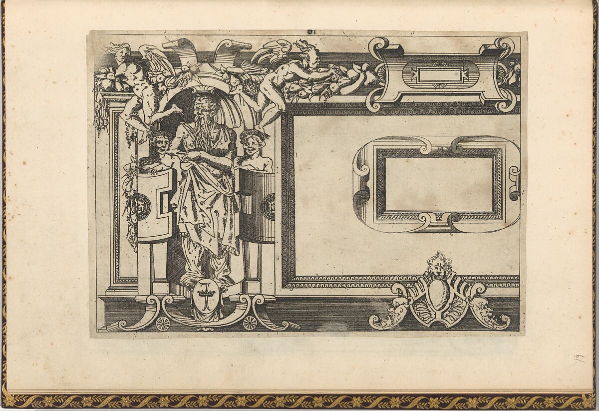 Designs for frames after the Galerie de François 1er at Fontainebleau, Jacques Androuet Du Cerceau (French, Paris 1510/12–1585 Annecy), Etching 