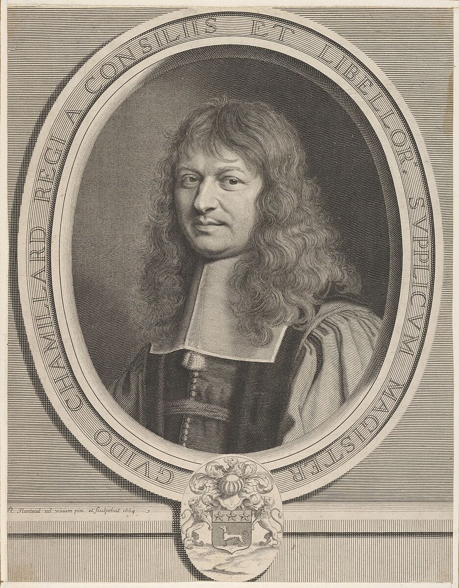 Guy Chamillard, Robert Nanteuil (French, Reims 1623–1678 Paris), Engraving; fourth state of six [?] (Petitjean & Wickert) 
