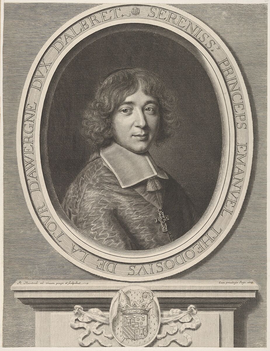 Emmanuel-Théodose de La Tour d'Auvergne, Le Cardinal de Bouillon, Robert Nanteuil (French, Reims 1623–1678 Paris), Engraving; third state of four [?] (Petitjean & Wickert) 