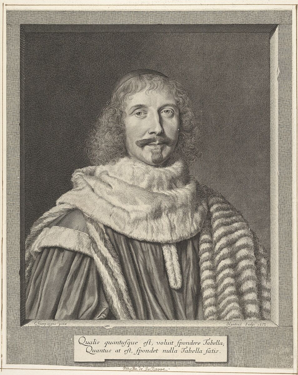 Pompone II de Bellièvre, Robert Nanteuil (French, Reims 1623–1678 Paris), Engraving; second state of two (Petitjean & Wickert) 