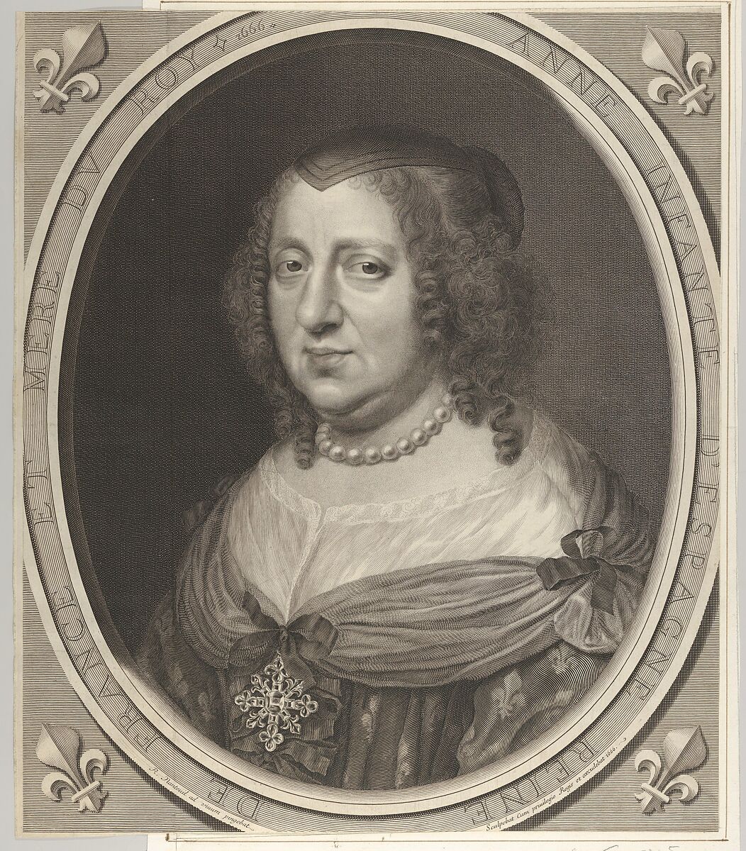 Anne of Austria, Robert Nanteuil (French, Reims 1623–1678 Paris), Engraving; third state of three (Petitjean & Wickert) 