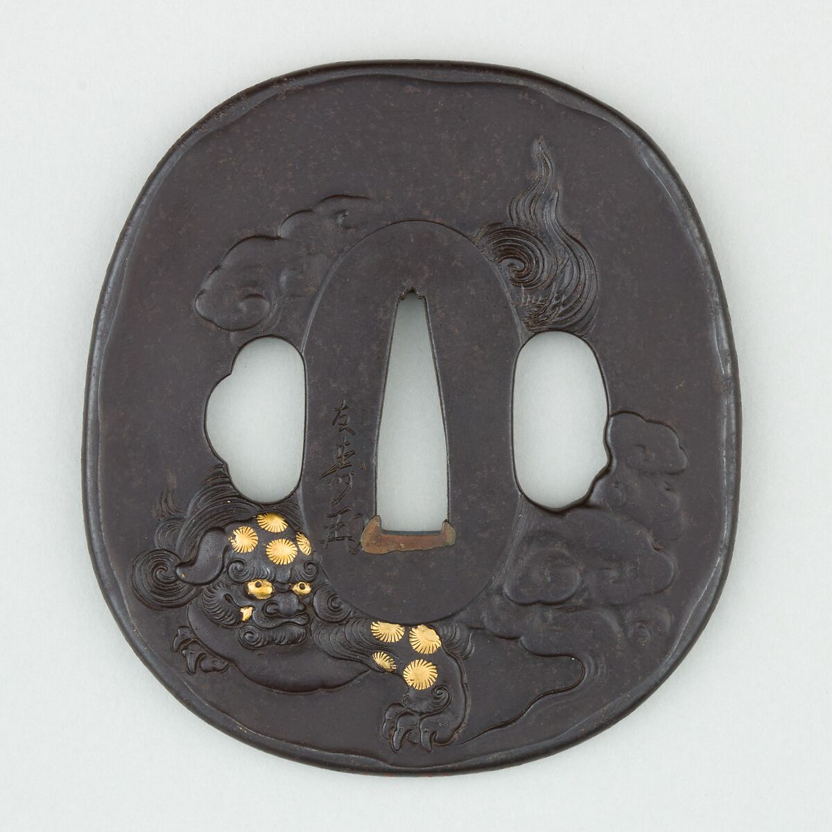 Sword Guard (<i>Tsuba</i>), Iron, gold, copper, Japanese