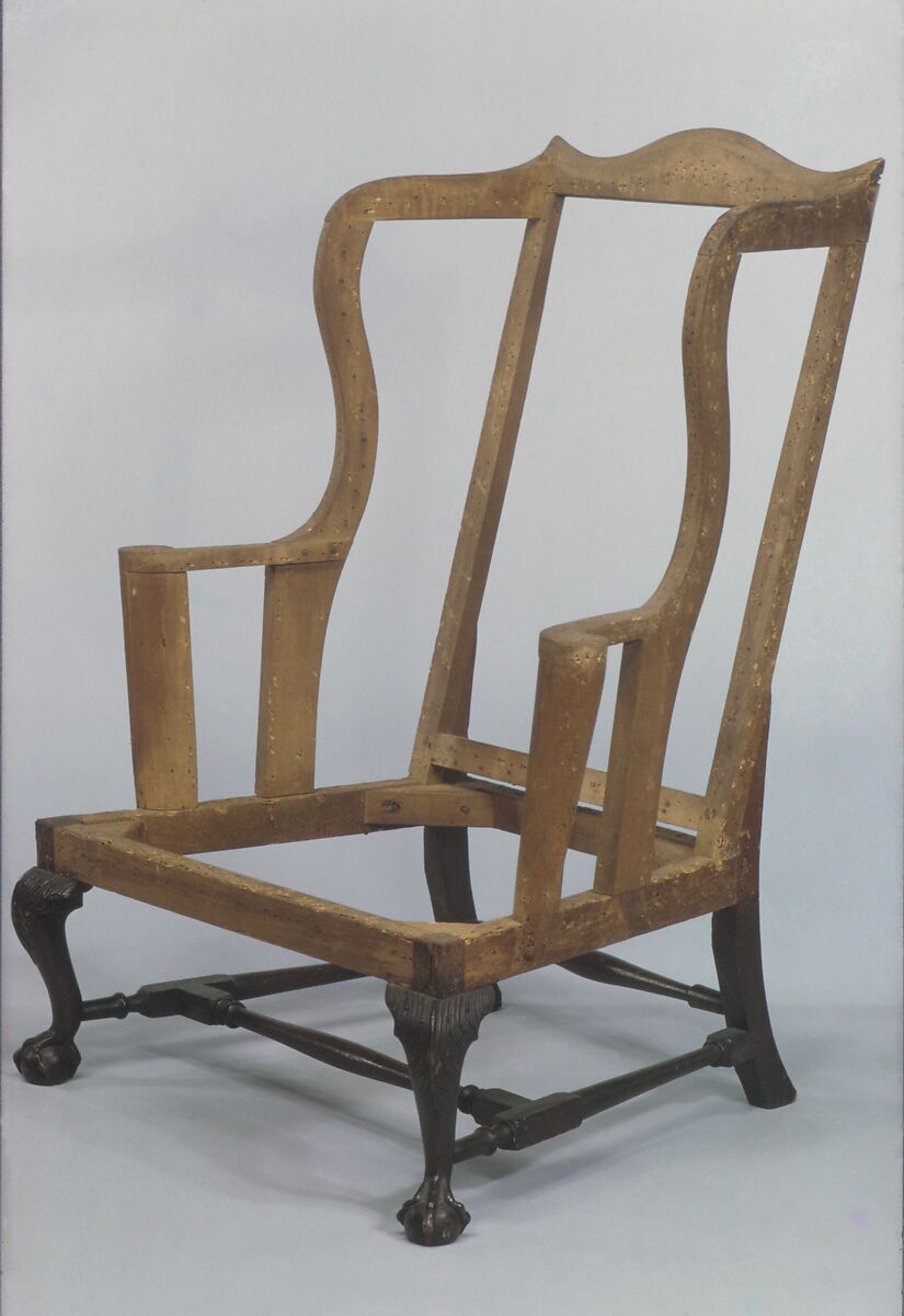 Easy Chair, Mahogany, maple, white pine, red maple, American