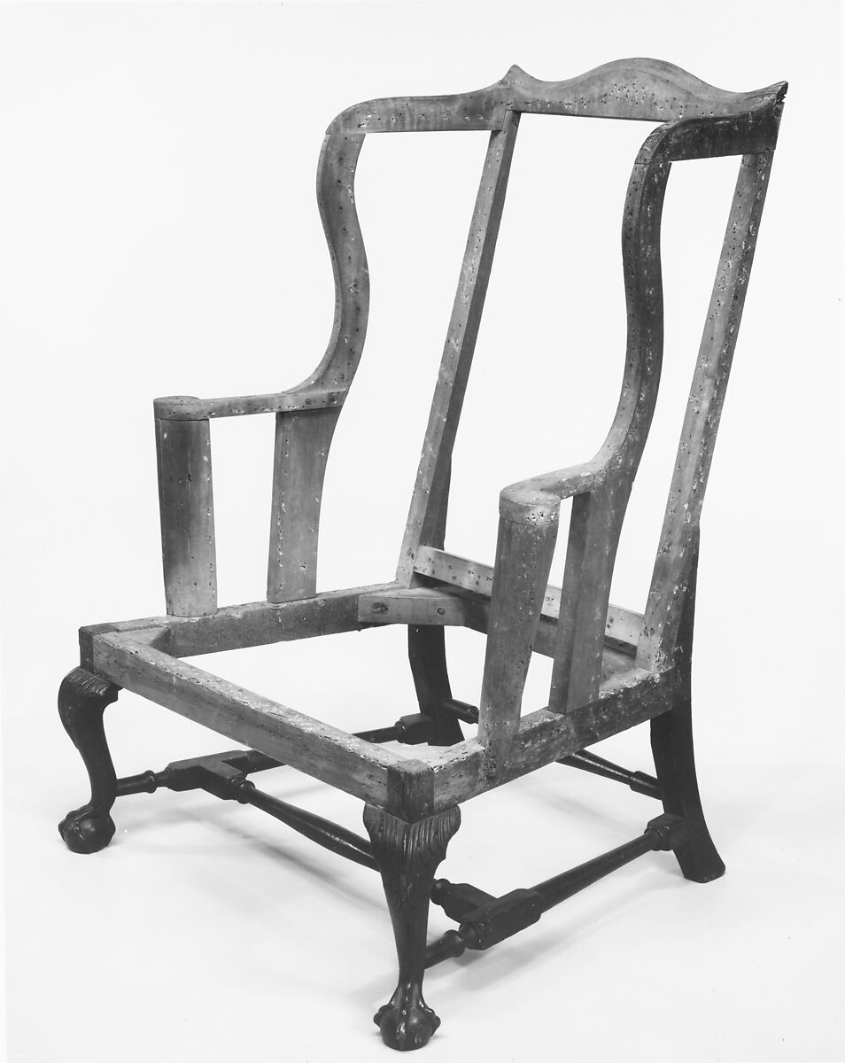 Easy Chair, Mahogany, maple, white pine, red maple, American