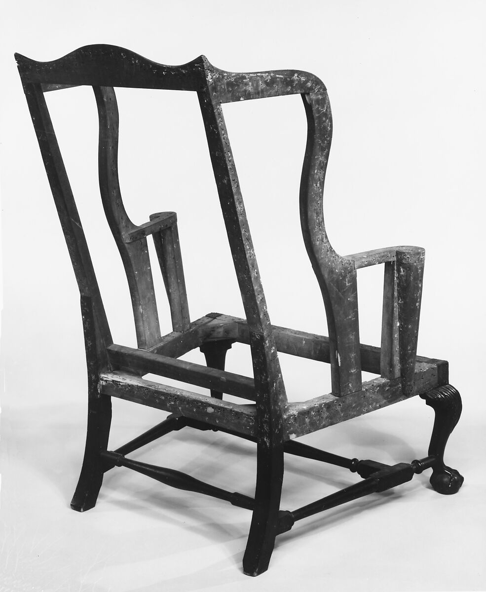 Easy Chair, Mahogany, maple, white pine, red maple, American