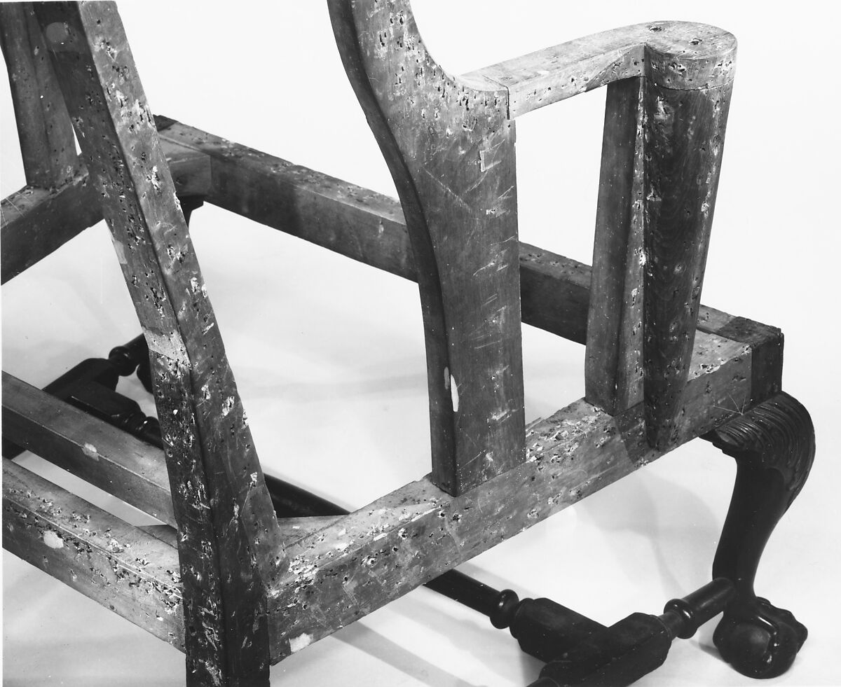 Easy Chair, Mahogany, maple, white pine, red maple, American