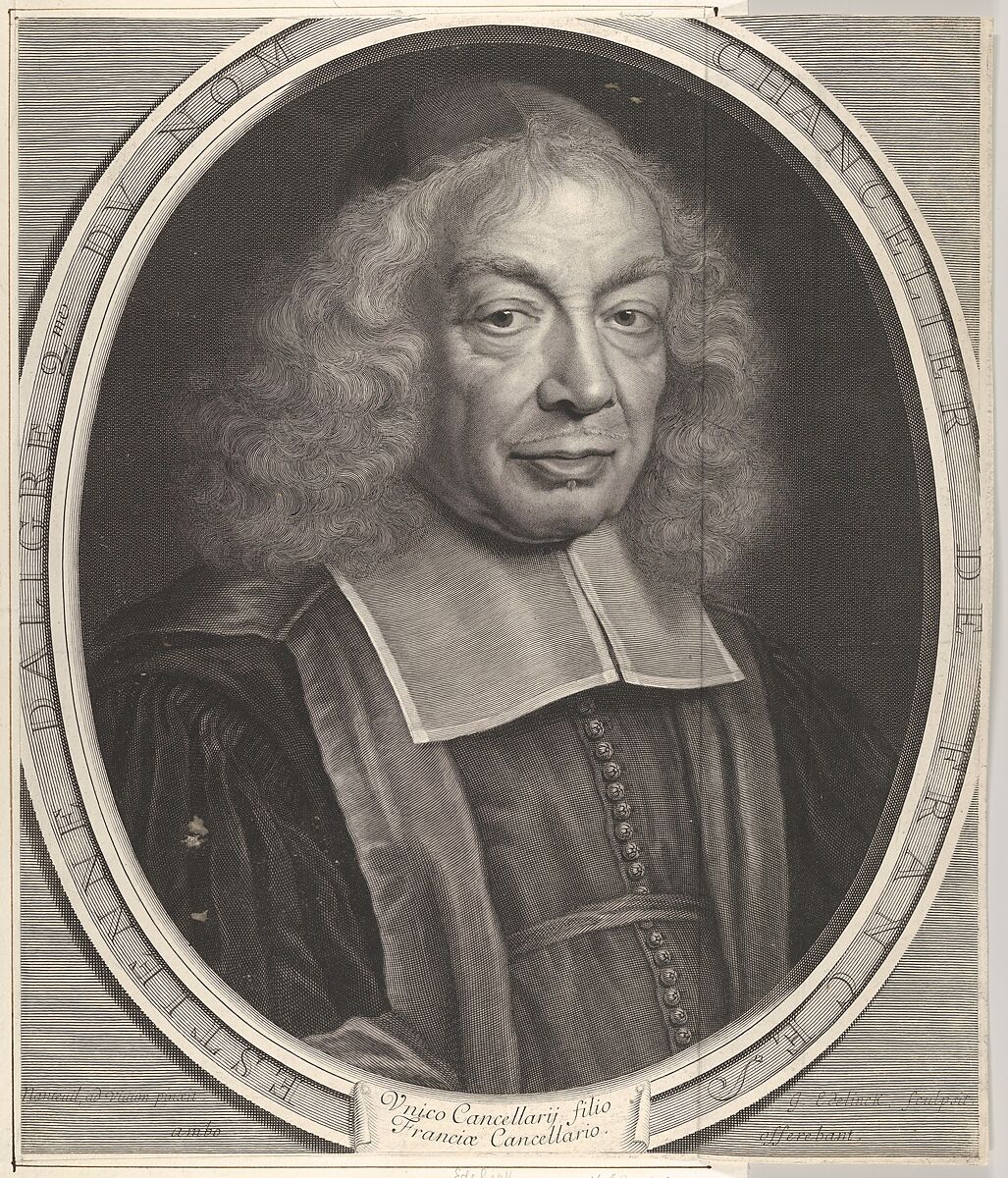 Etienne Dalligre, Chancelier de France, Gérard Edelinck (Dutch, Antwerp 1640–1707 Paris), Engraving 