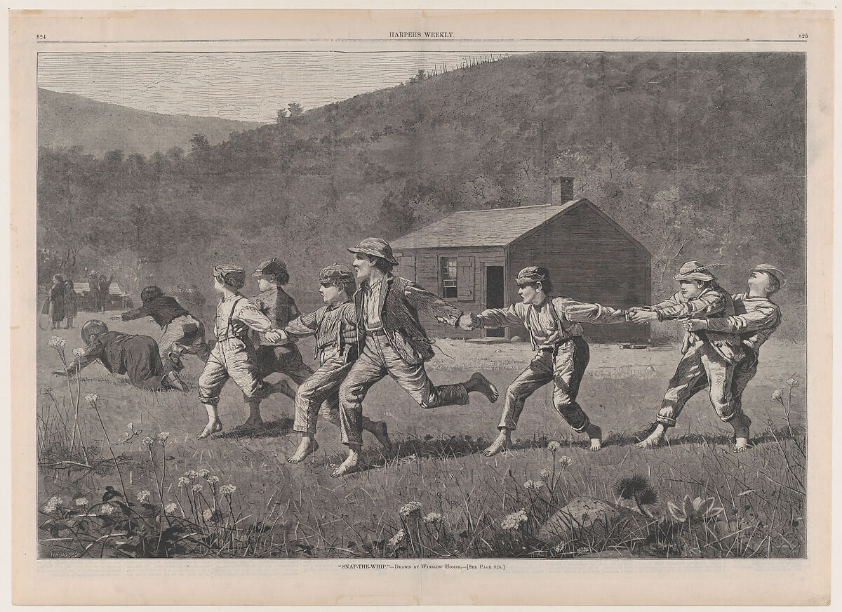 Snap-the-Whip (from "Harper's Weekly," Vol. XVII), After Winslow Homer (American, Boston, Massachusetts 1836–1910 Prouts Neck, Maine), Wood engraving 
