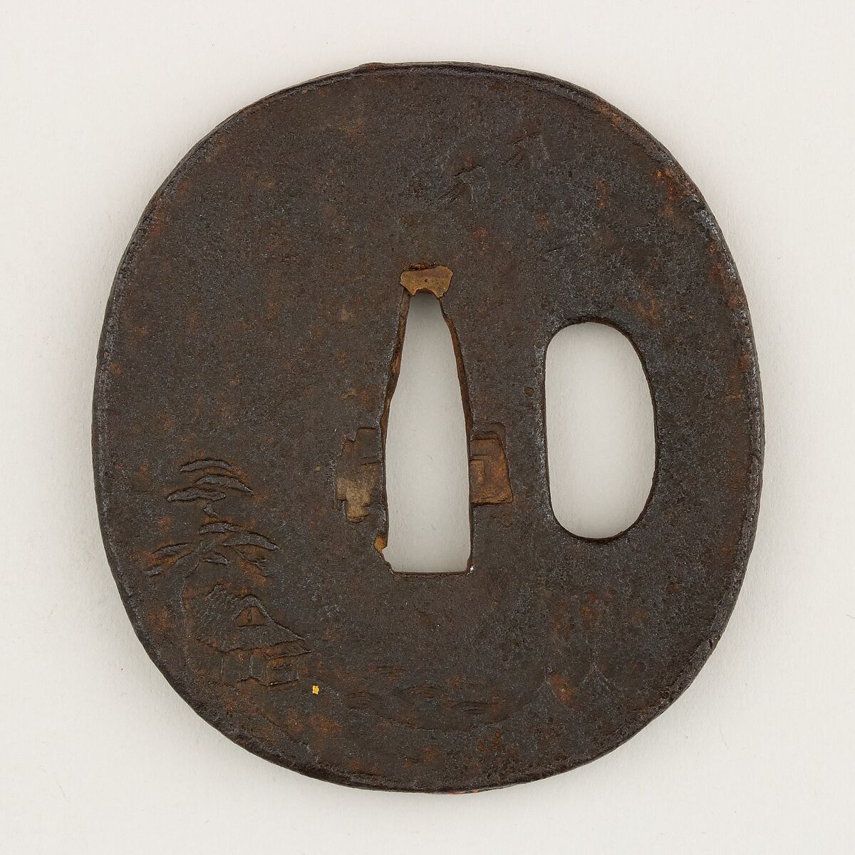 Sword Guard (<i>Tsuba</i>), Iron, gold, silver, Japanese